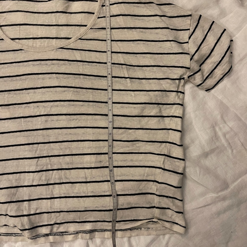 J Crew Relaxed Linen Scoop Neck Striped Shirt ❤️ - Picture 9 of 10